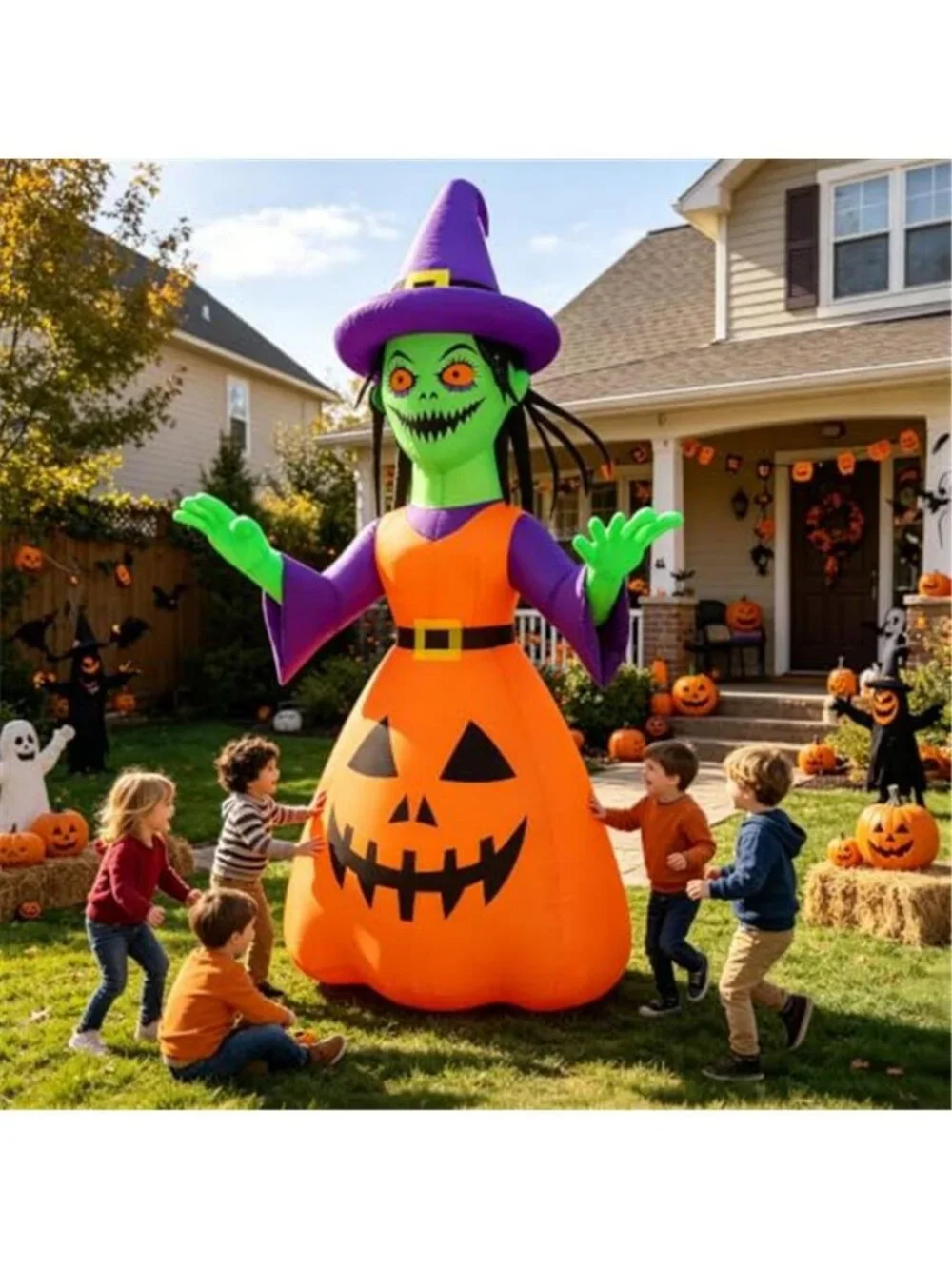 Giant 12ft Halloween Inflatable Yard Decor Witch Outdoor Decorations, with